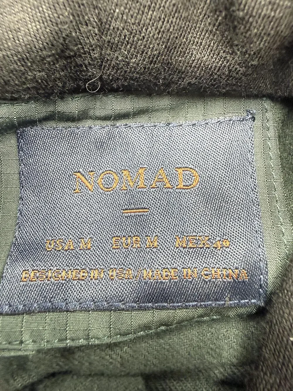 Nomad Shirt Mens Medium Green Solid Long Sleeve Hooded Button Up Casual Cotton